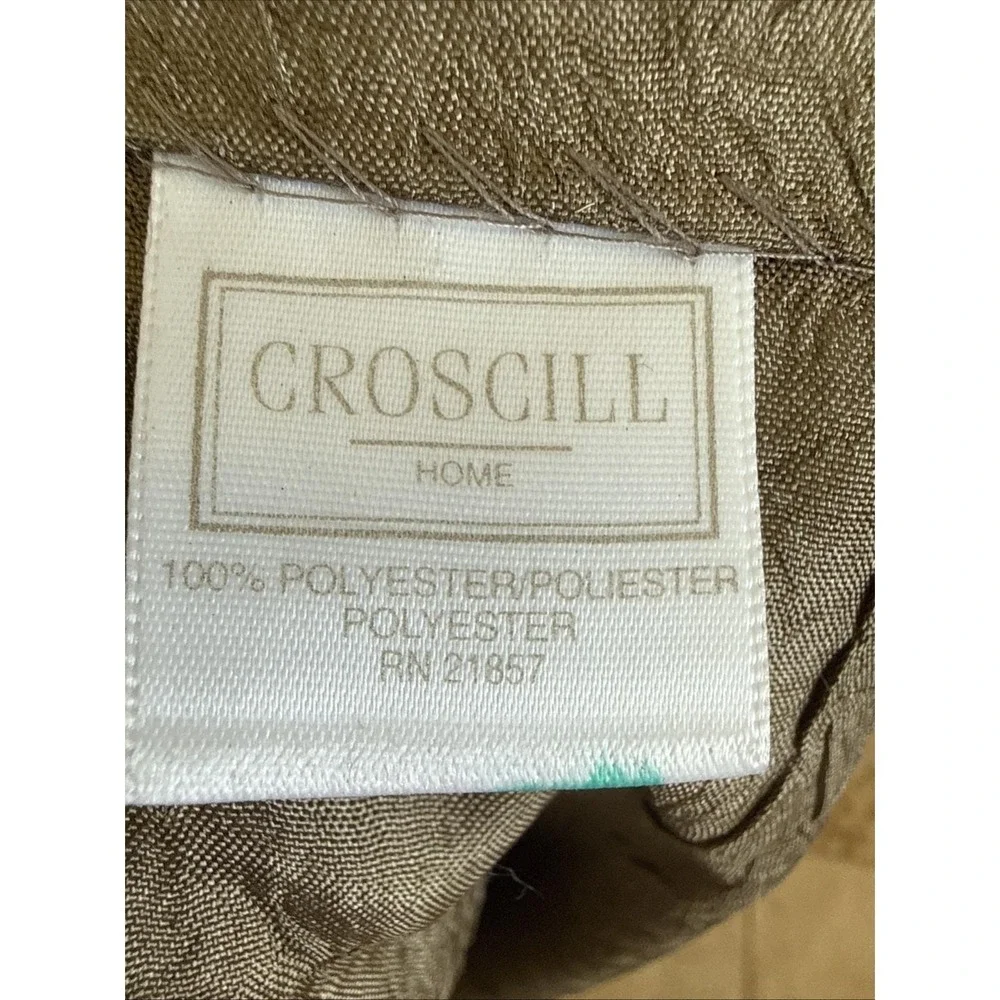 Croscill Scarf Valances Green Crinkle Fringed 2 at 215